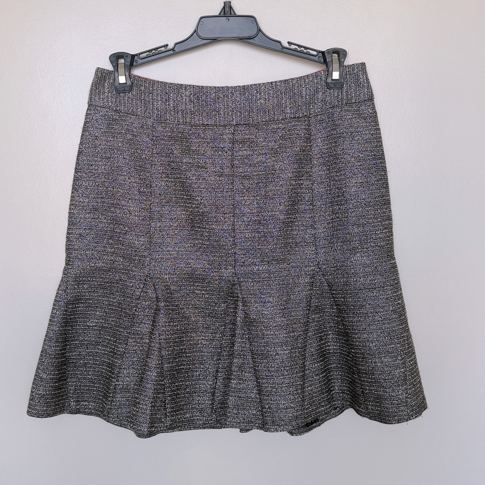 Banana Republic Silver Tweed Flared Skirt 4 petite